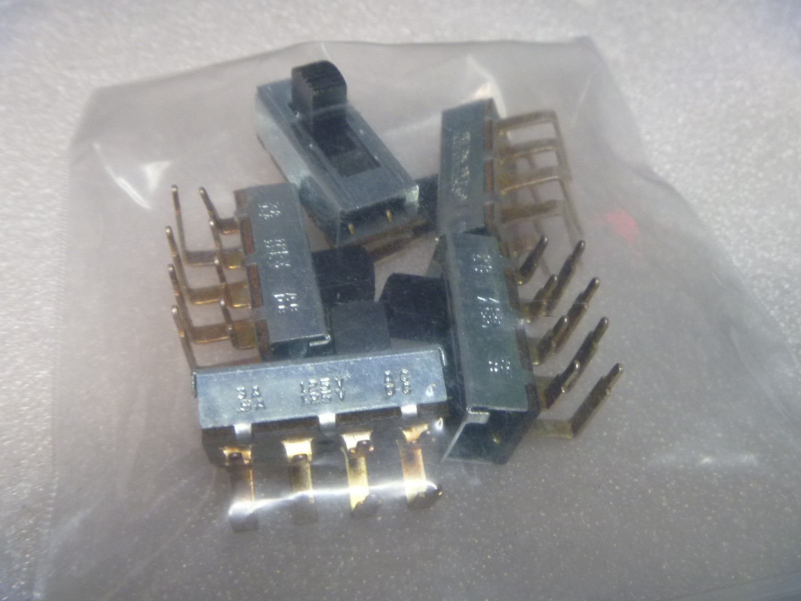 Stackpole Slide Switch 3 Position 2 Pole 8 Pin Right Angle PC Board Mount