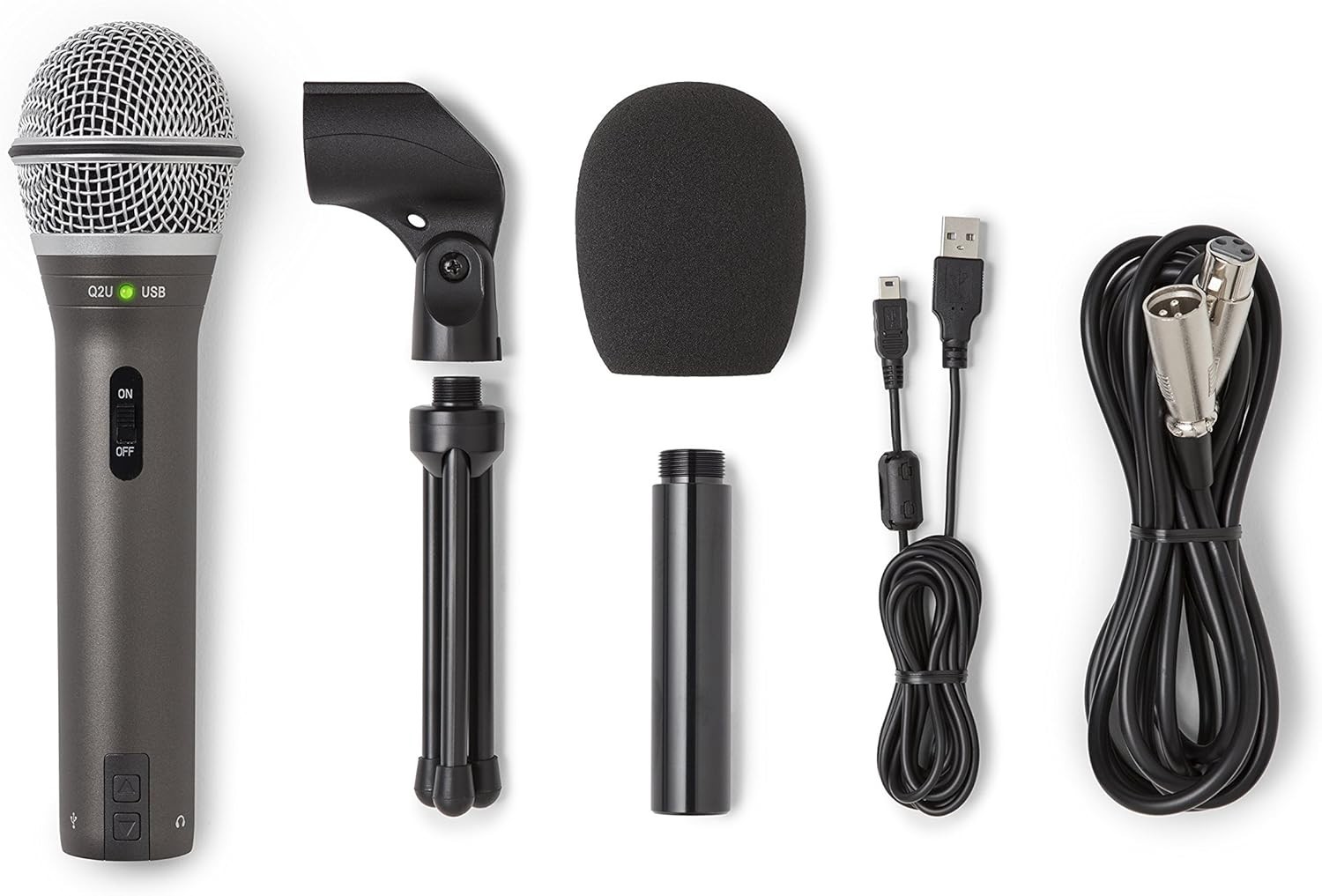 SAMSON Q2U Dynamic USB/XLR Handheld wired Microphone - Model # SAQ2U - Open Box