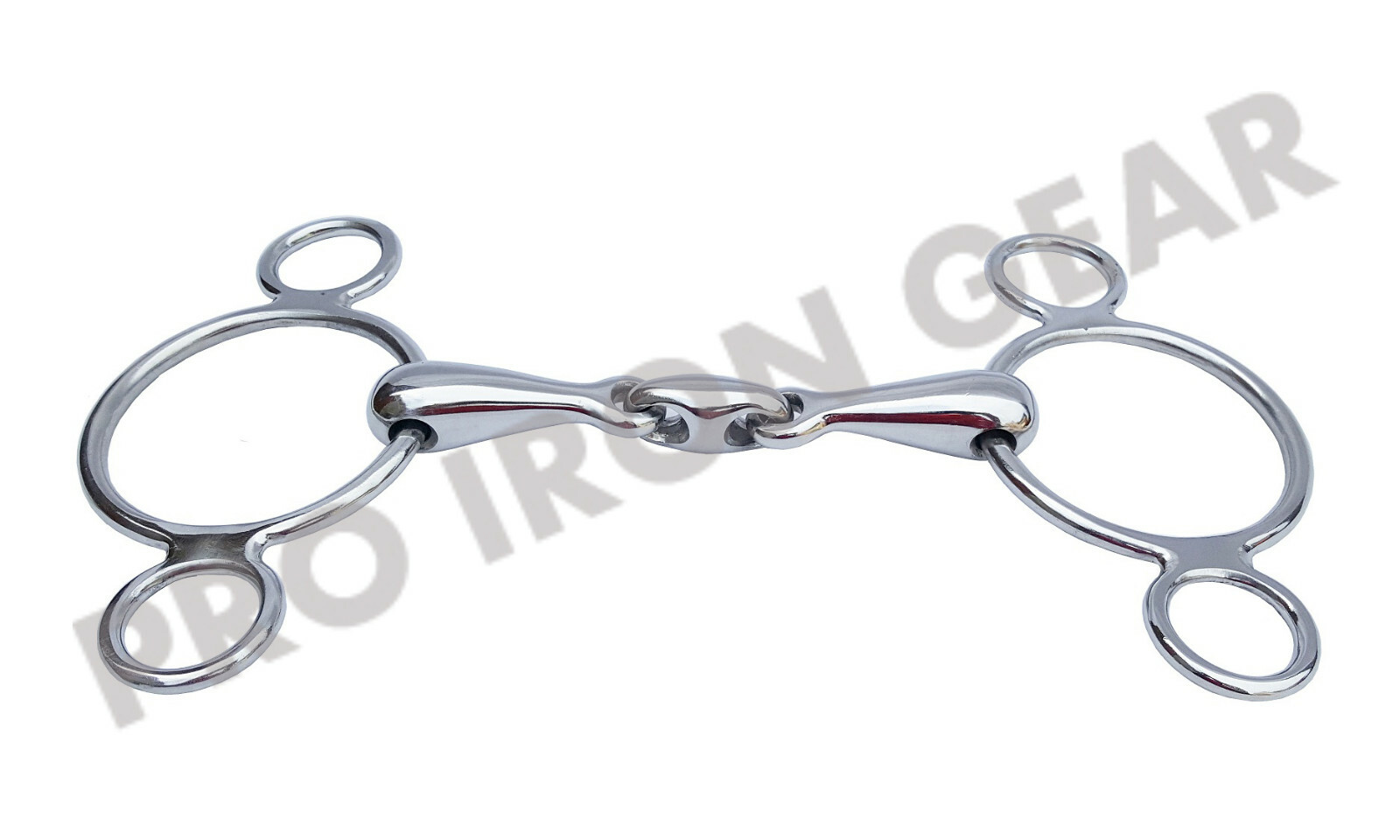 SHOW JUMPING HORSE ELEVATOR BIT SNAFFLE WITH OVAL LINK STAINLESS STEEL ( SOLID )