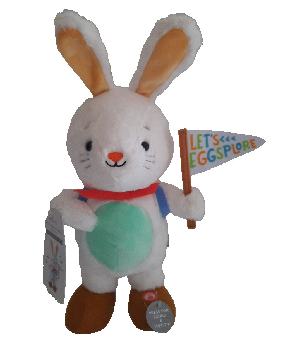 Easter LET’S EGGSPLORE BUNNY Hallmark PLUSH Sound & Motion New With Tags