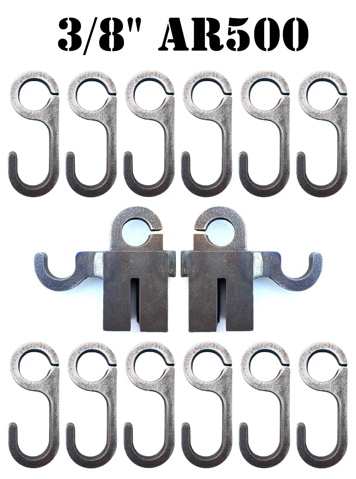 3/8” AR500 Steel Shooting Target T-Post Pipe Stand 1" Pipe - 2 Mounts / 12 Hooks
