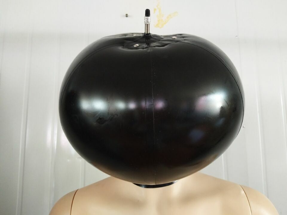 Latex 100% Rubber Gummi Hood Cosplay Schwarz Headgear Masquerade 0.4mm S-XXL