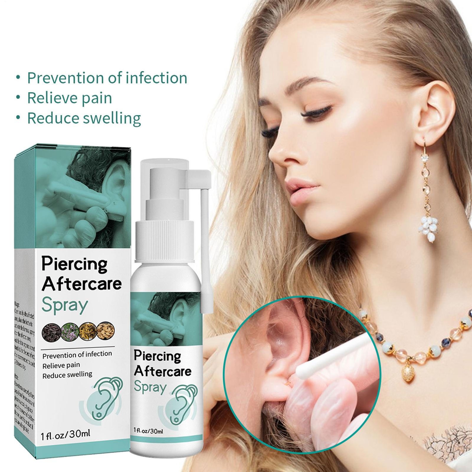Piercing Aftercare Spray Saline Solution suitable for Piercings Bumps Accelerate