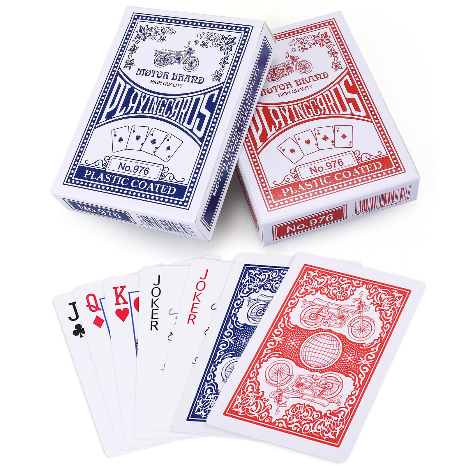LotFancy Playing 2.5 inches x 3.5 x 0.6 inches, 1 Blue and 1 Red