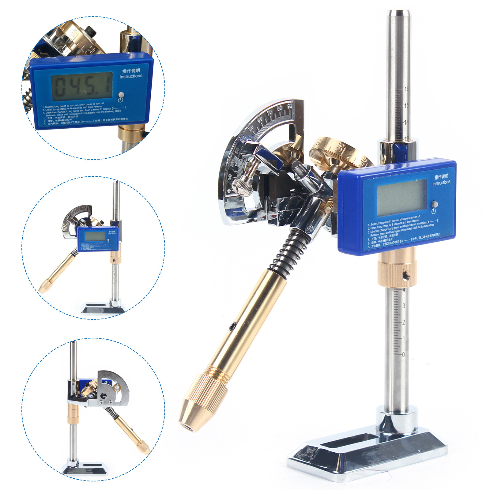 Digital Display Angle Manipulator Gem Faceting Machine Angle Polishing Handle