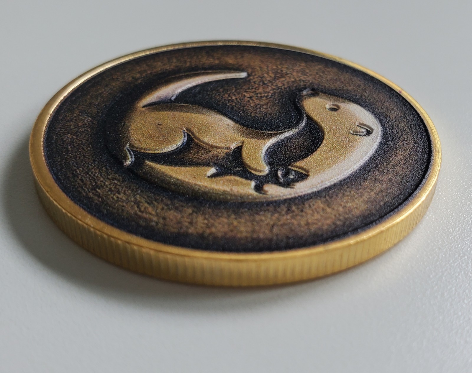 Engraved Brass "Otter" Collectable Coin