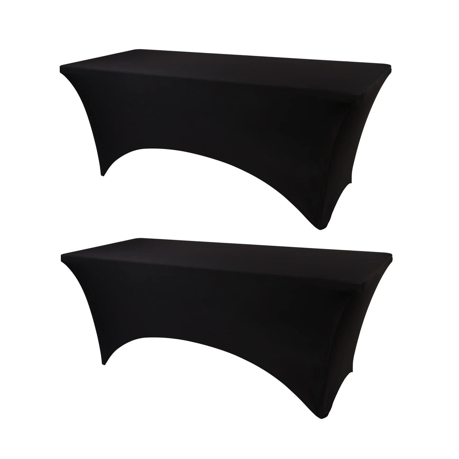 BDDC 4ft Table Cover Fitted, 2 Pack Black Spandex Table Covers, Washable and ...
