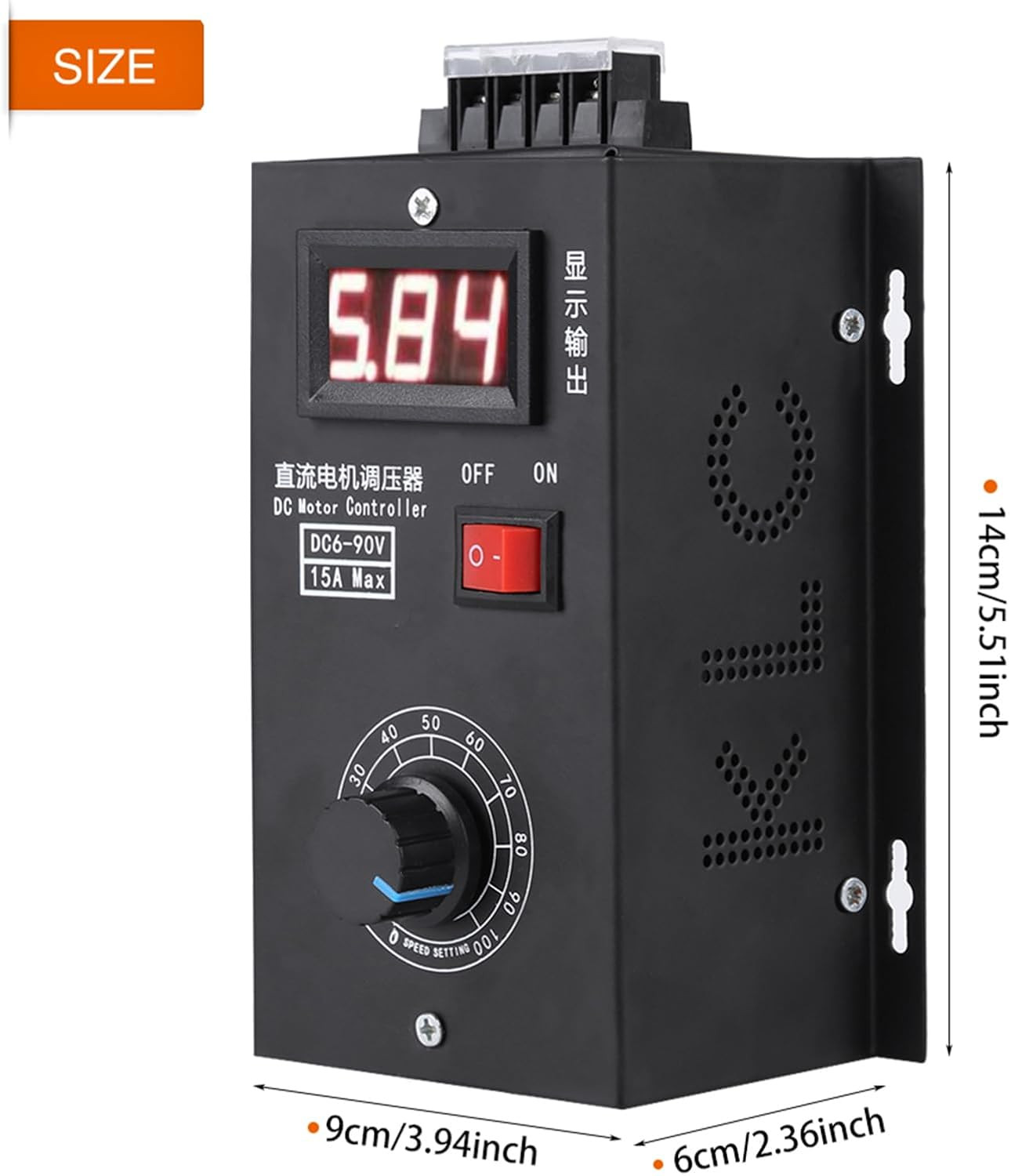Universal 6V - 90V PWM DC 90V DC Motor Speed Controller Speed Controller PLC 15A