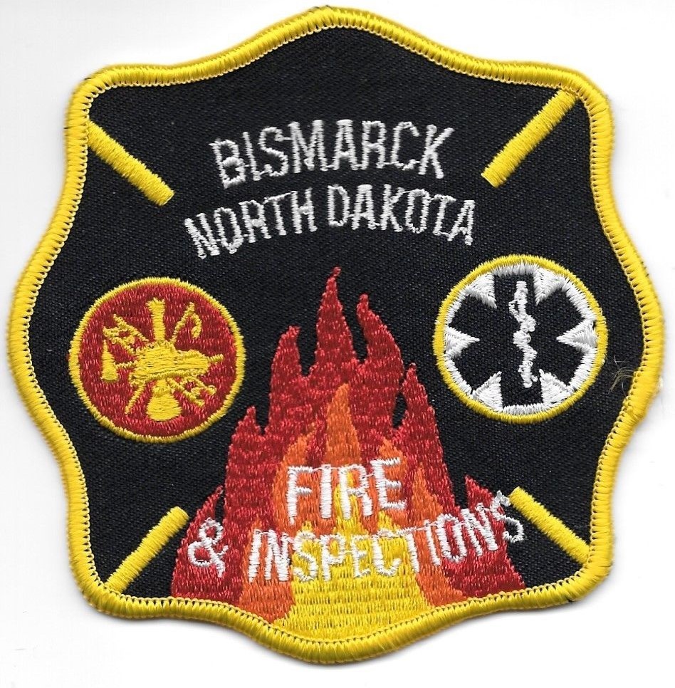 Bismarck  Fire & Inspections, North Dakota  (4" x 4" size)  fire patch