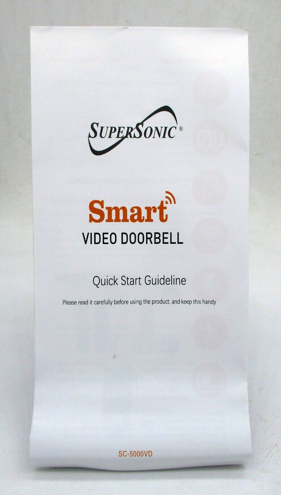 Smart WiFi Doorbell Camera Supersonic with Smart Motion Security System SC5000VD
