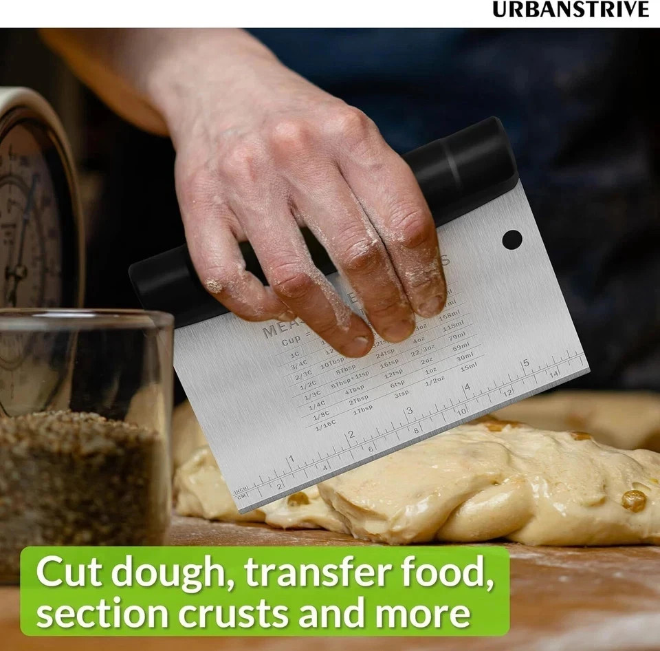 Bench Scraper for Baking Stainless Steel Dough Cutter and Scraper Tool Kitchen