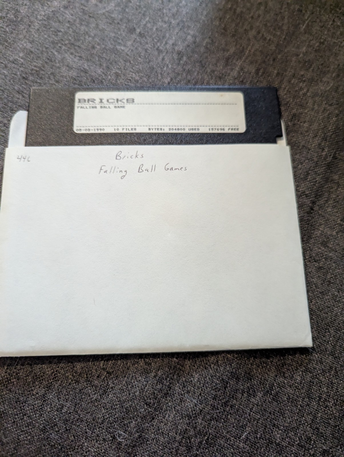 Vintage 5.25" Floppy Disk Bricks Falling Small Game