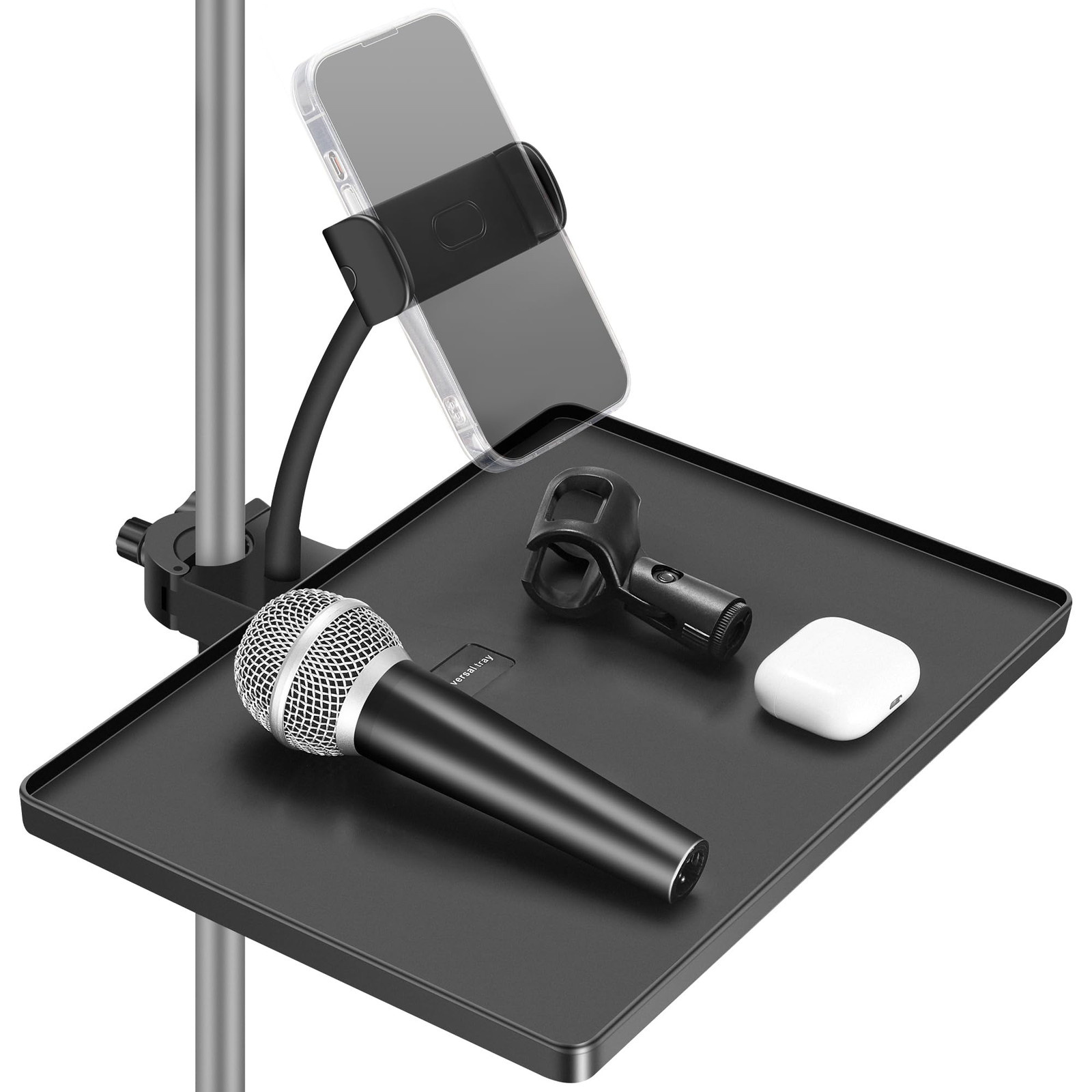 Microphone Stand Tray, Mic Stand Tray with Holder Adjustable Clamp On 10.6" ×...