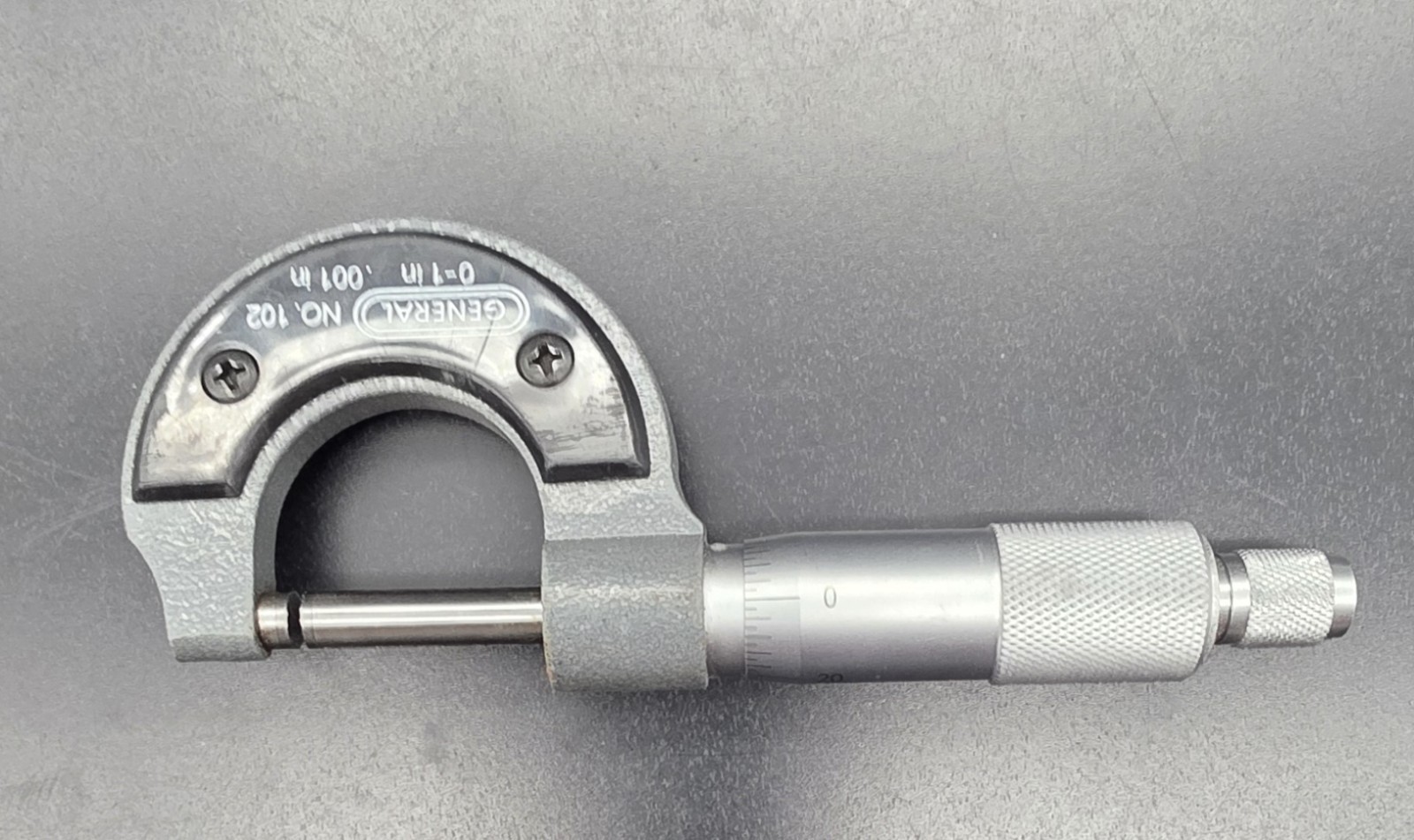 General No. 102 Outside Micrometer 0-1" .001" Precision Measuring Tool Machinist