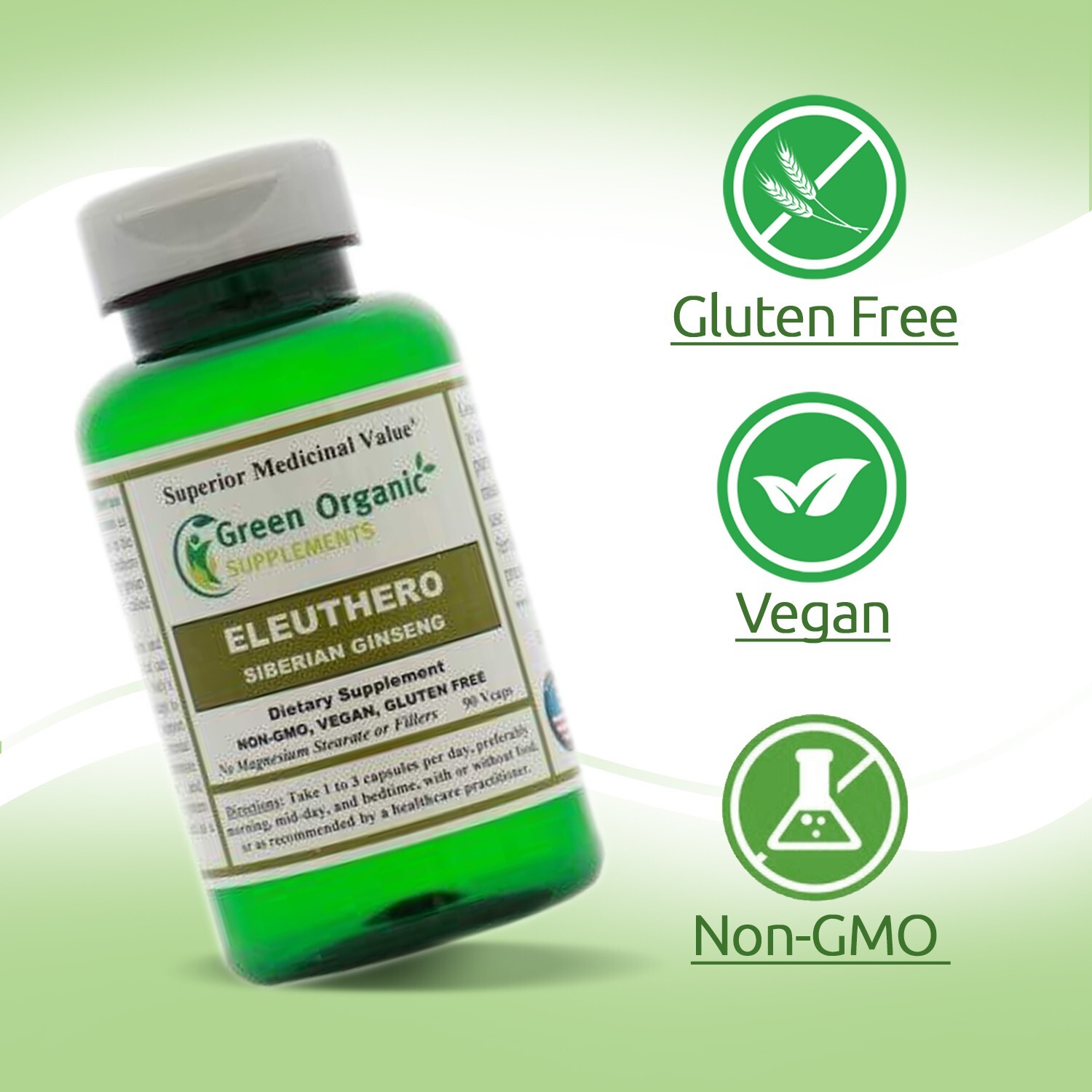 Green Organic Supplements' Eleuthero, Siberian Ginseng