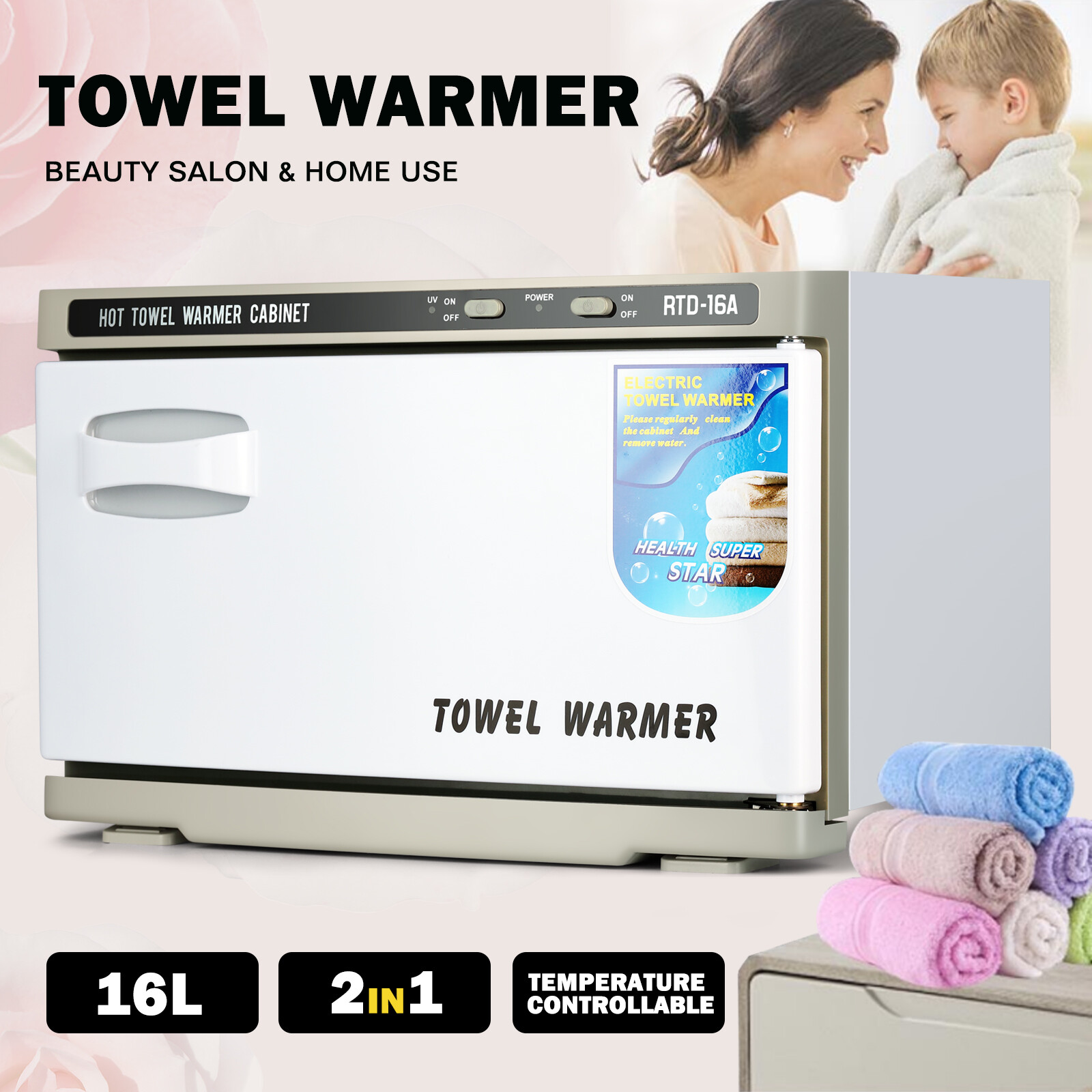 2in1 UV Sterilizer Facial Hot Towel Warmer Cabinet Spa Salon Beauty Equipment
