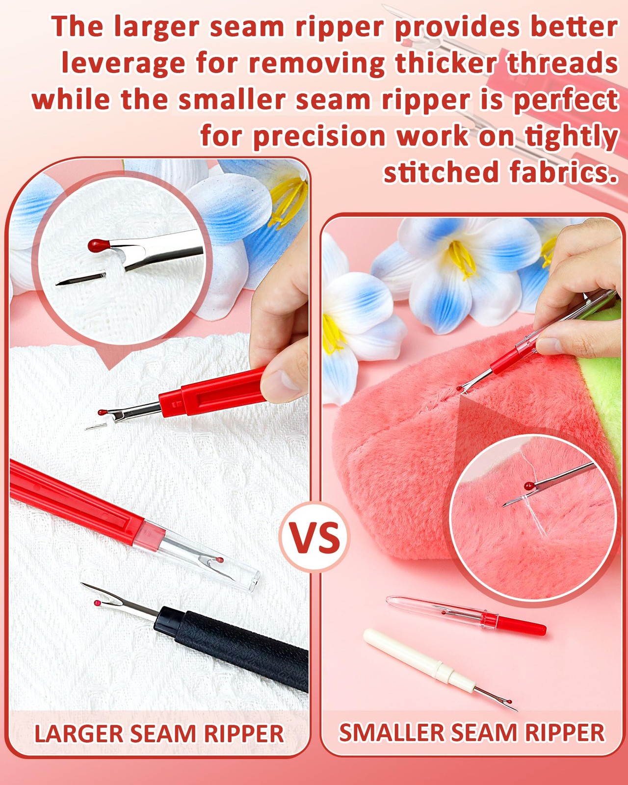 Seam Ripper Thread Remover Sewing Stitch Unpicker Embroidery Tool Set 5PCS