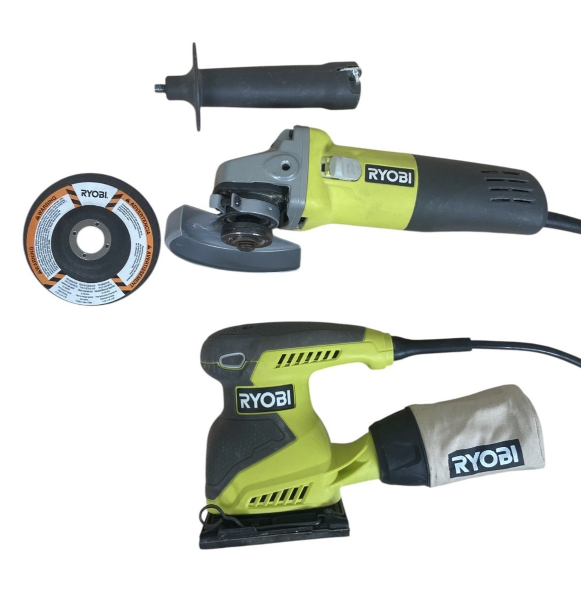 RYOBI AG4031G & S652DGK 2-Tool Combo Kit Angle Grinder & Sander Corded