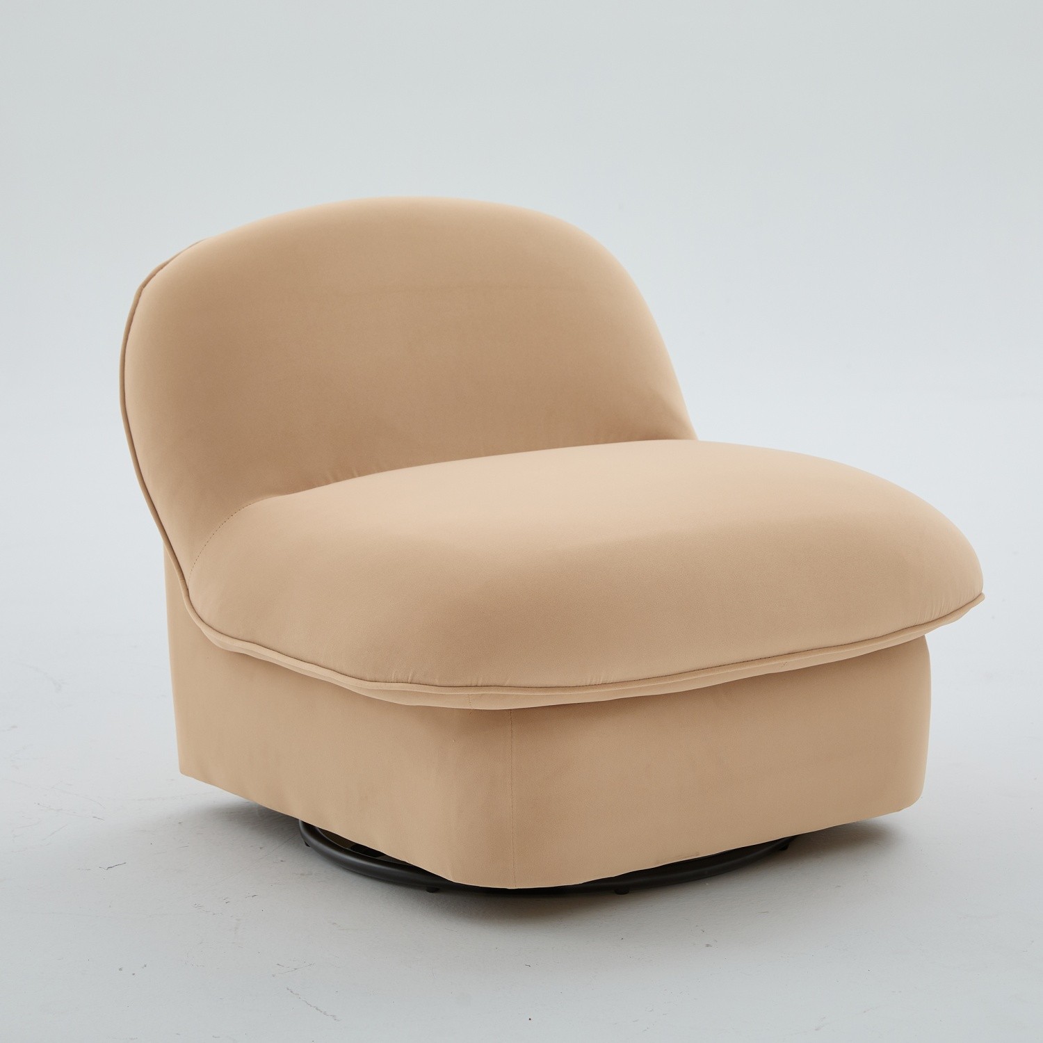 Velvet 360° Swivel Accent Chair Modern Armless Lounge Chair for Living Room