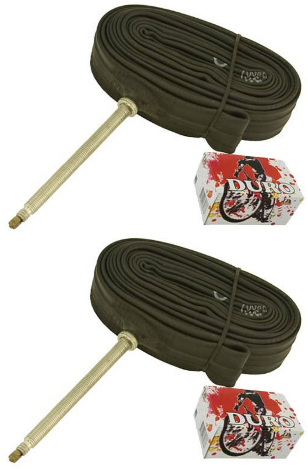 Two Bike Tube Duro 700 x 25c/28c 80mm Standard Presta/Valve.