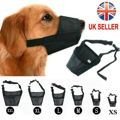 Adjustable Nylon Dog Safety Muzzle Muzzel Biting Barking Chewing Sizes XS-2XL