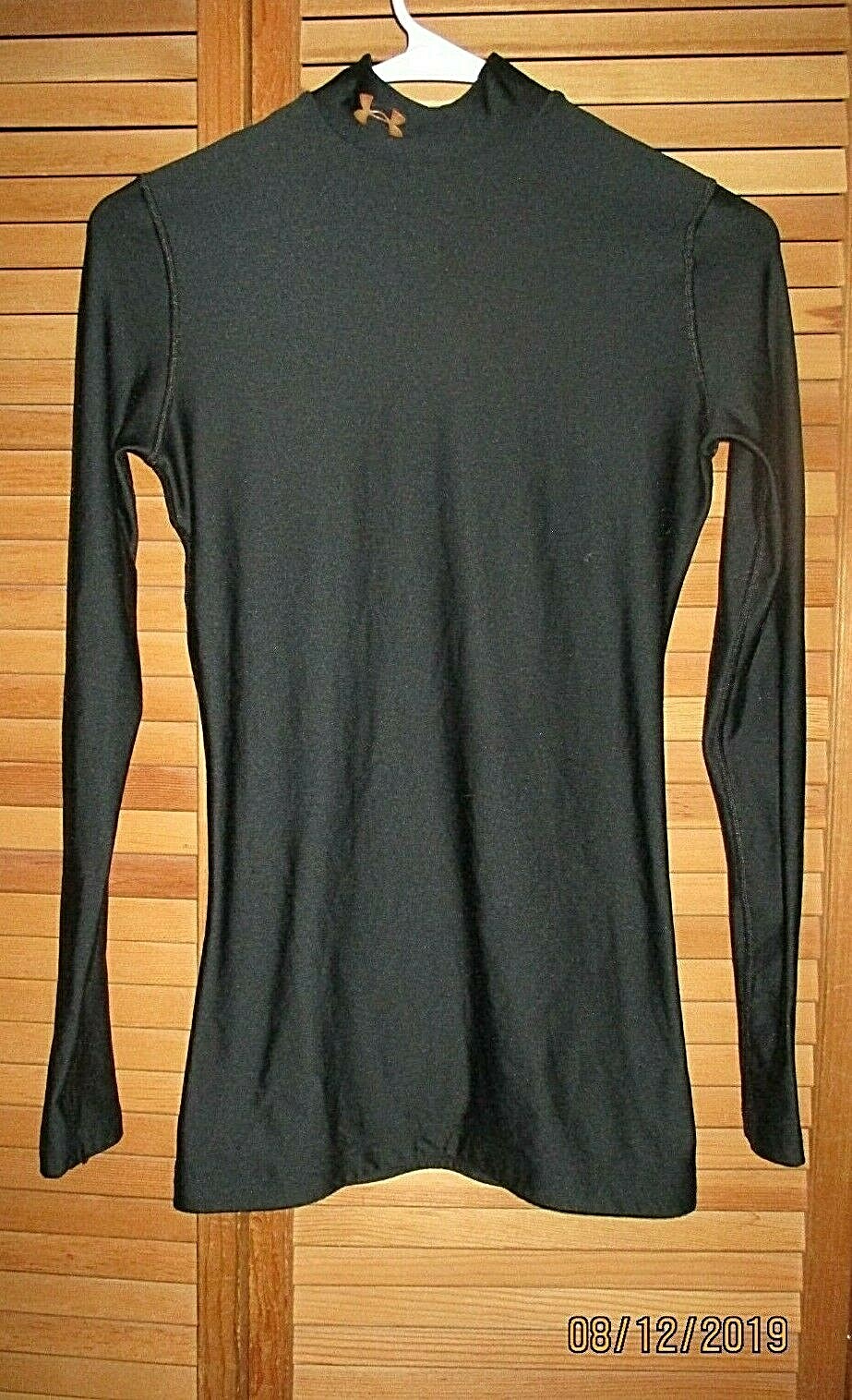 MENS UNDER ARMOUR COMPRESSION LONG SLEEVE TOP--BLACK--SIZE SMALL