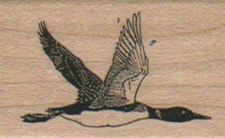 Flying Goose 1 1/4 x 1 3/4" Mounted Rubber Stamp, Bird Stamp, Birds Stamp
