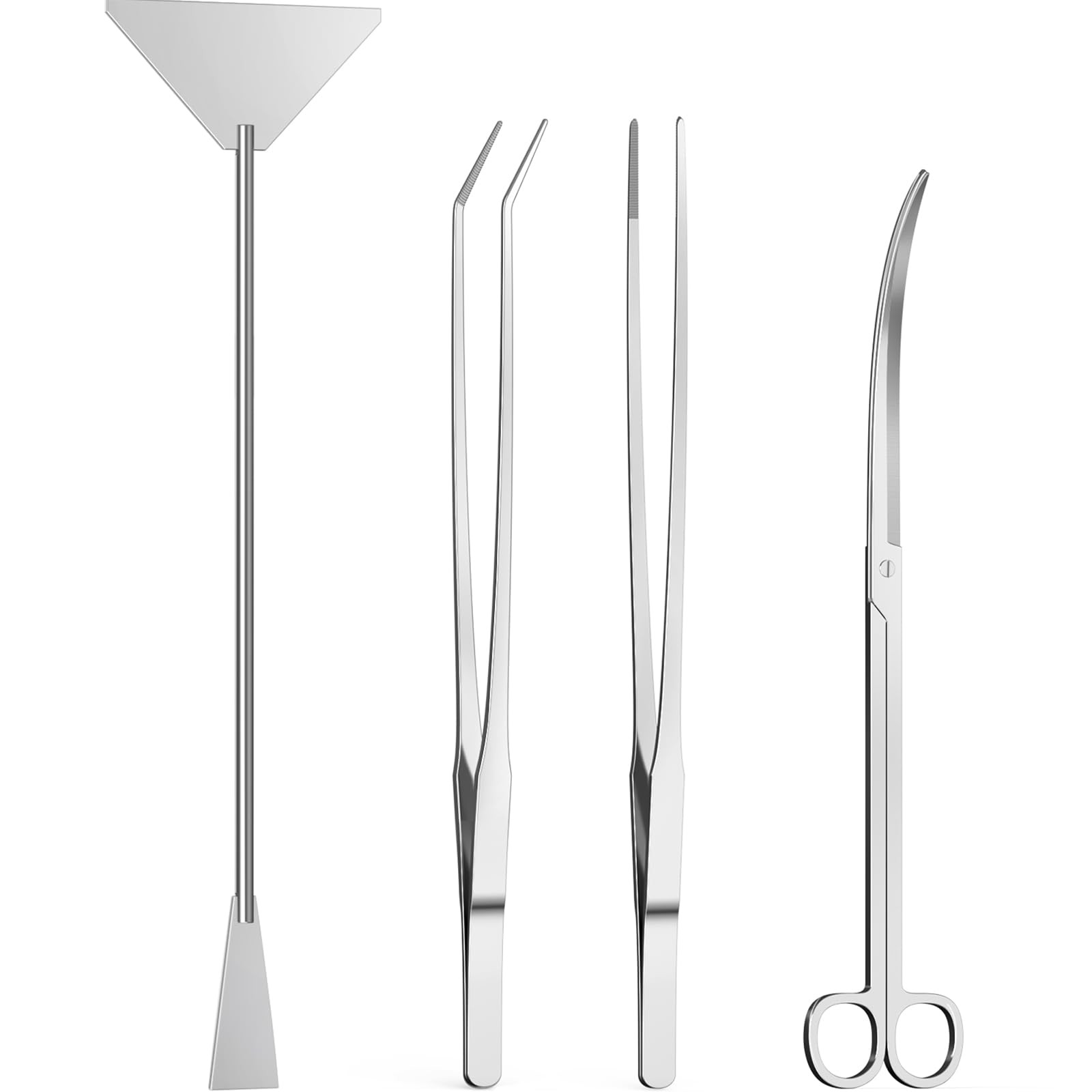 4Pcs Aquascaping Tools Long Aquarium Tweezers Scissors Algae Scraper Plant Tools