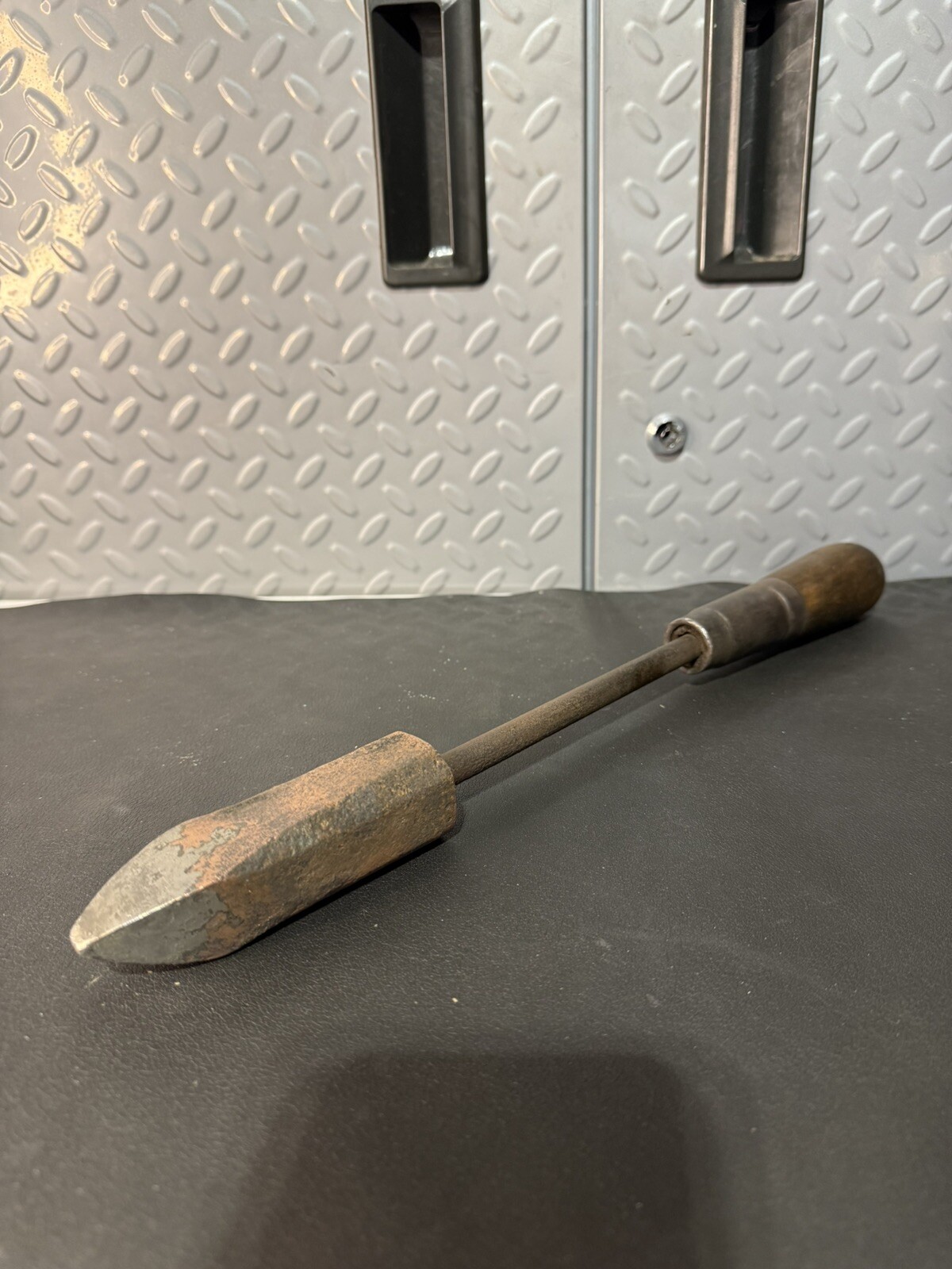 Vintage Soldering Iron Tool Wood Handle USA Copper Tip ~15.5” Long