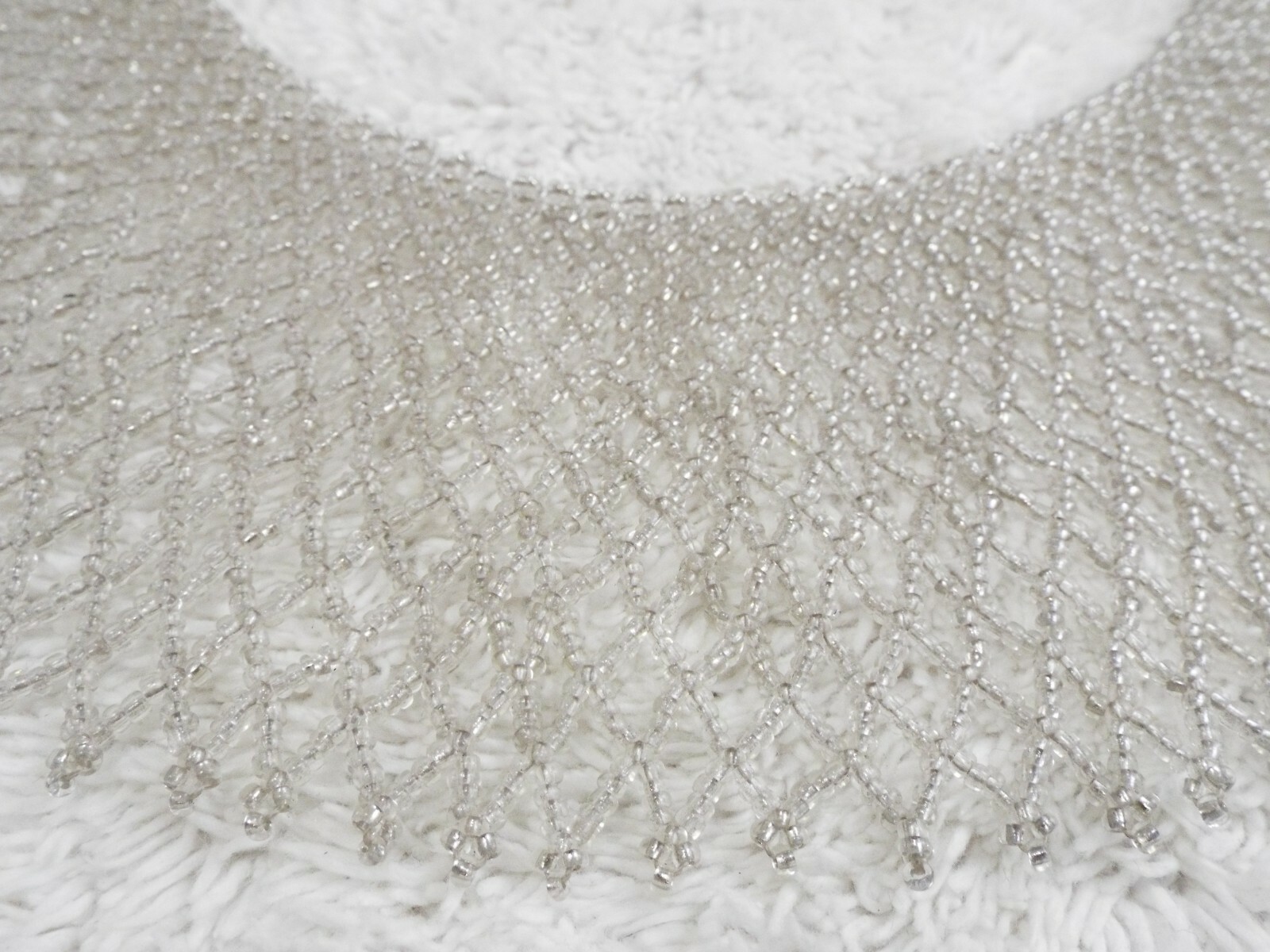 Clear Glass Micro Bead Collar Bib Necklace (C65)