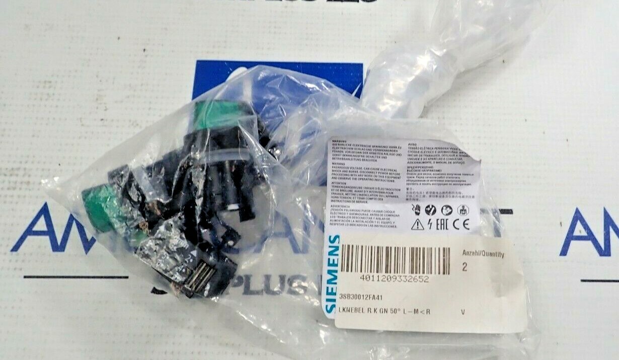 SIEMENS 3SB30012FA41 SELECTOR SWITCH GREEN QUANTITY 2 NEW