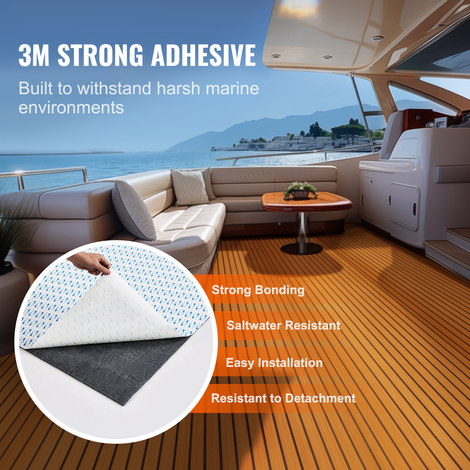 VEVOR Boat Flooring EVA Foam Boat Decking 94.5" x 35.4" Self-Adhesive Flooring