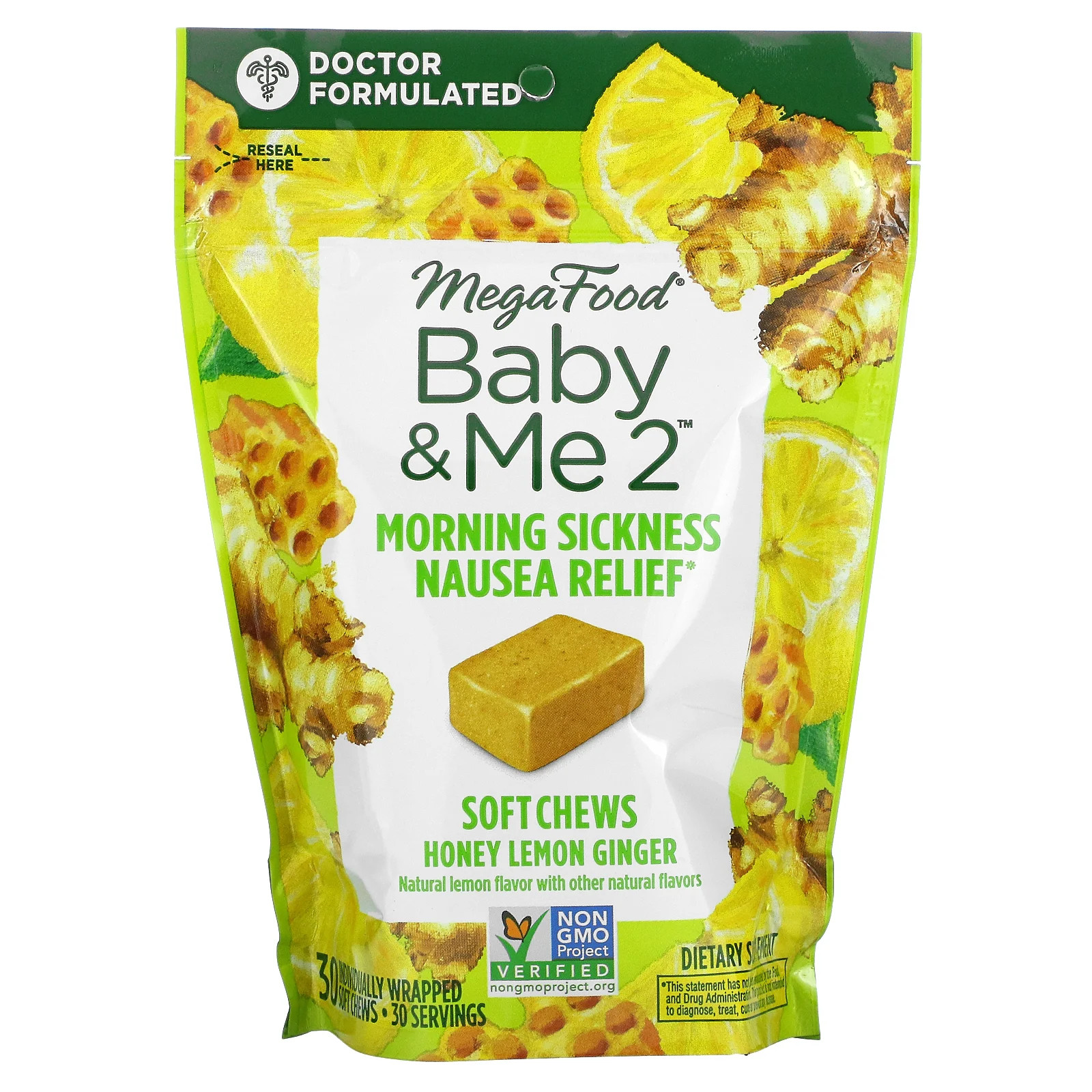 Baby & Me2, Morning Sickness Nausea Relief, Honey Lemon Ginger, 30 Individually
