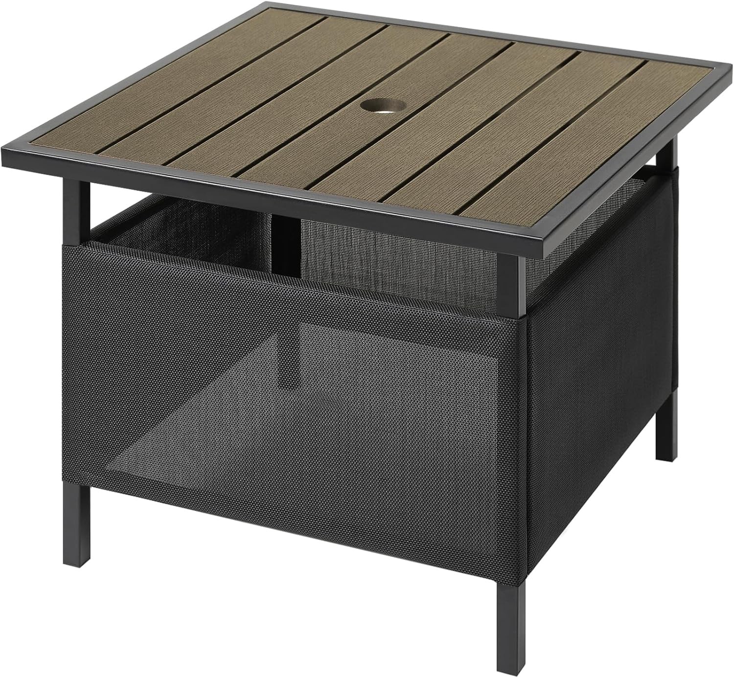 Adirondack Square Outdoor Side Table with Umbrella Hole, Pool Composite Patio...