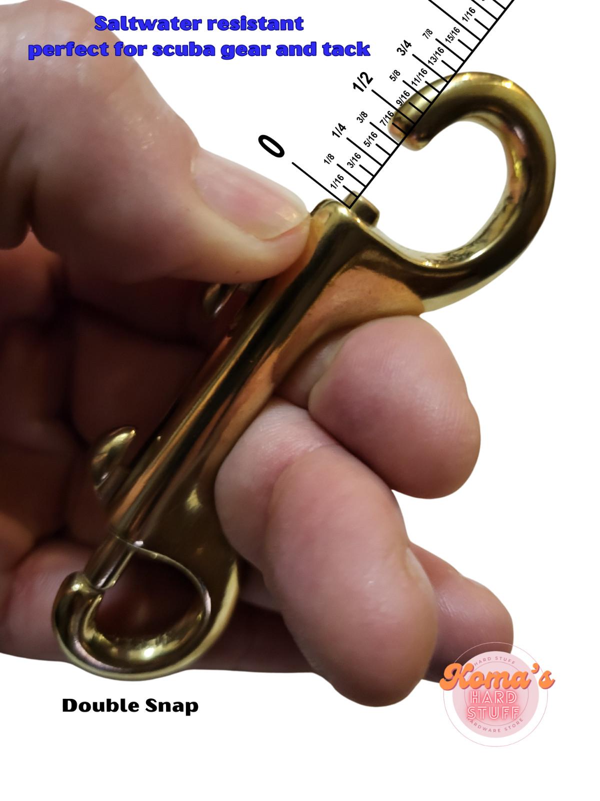 4" solid brass double ended snap hook Marine Grade thumb release spring clip