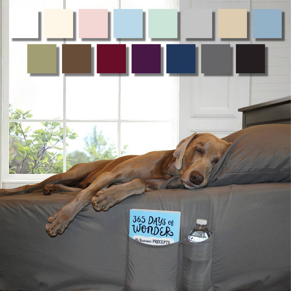 Twin Size Microfiber Sheet Set with 8 In. Double Storage Side Pockets, Coconut M
