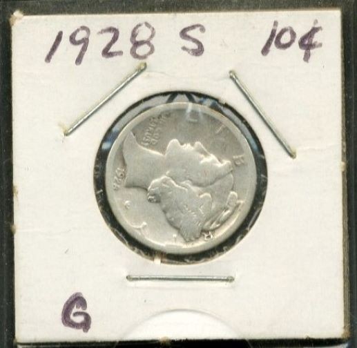 1928-S Mercury Dime - Actual Silver Coin Shown - .0723 oz Silver - 002