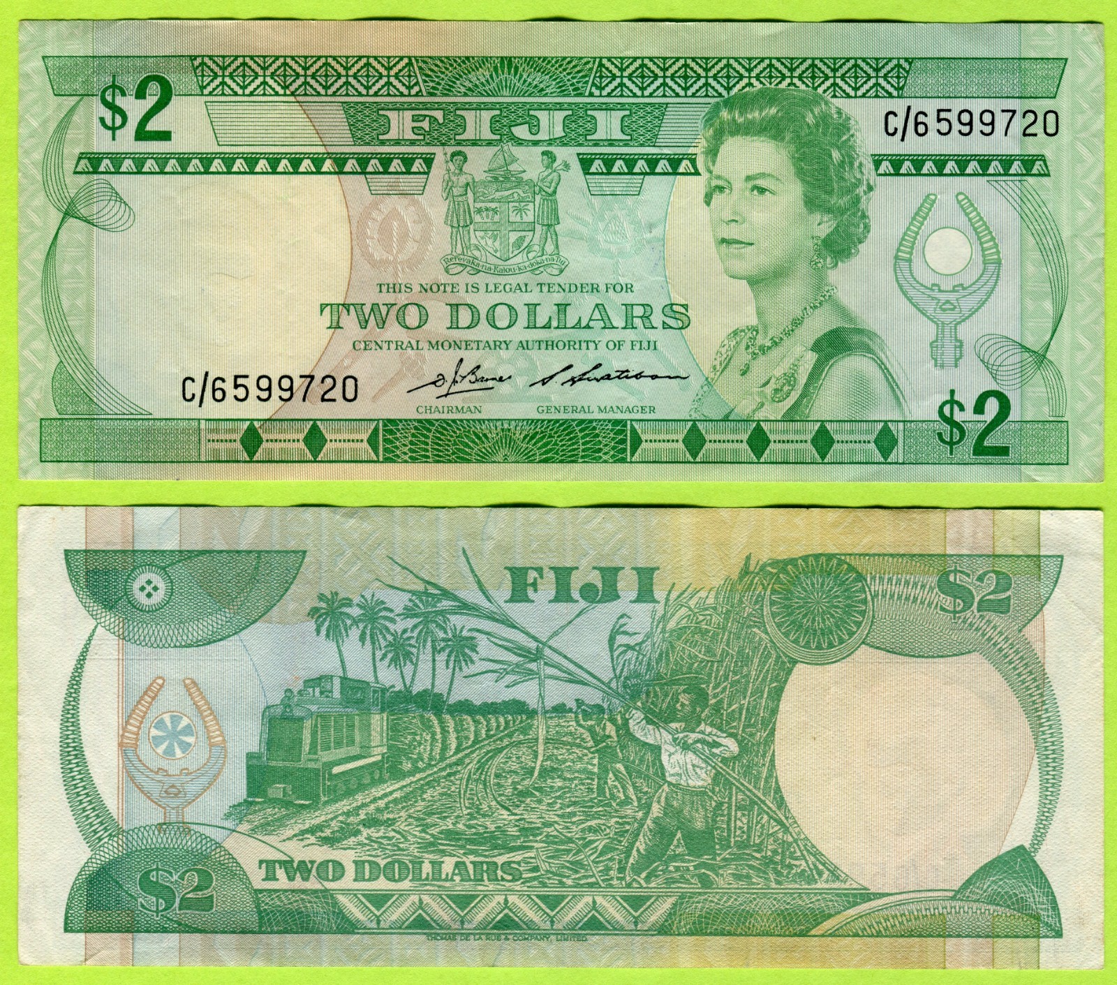 Fiji 2 Dollars ND(1983) P82 VF+ #599720