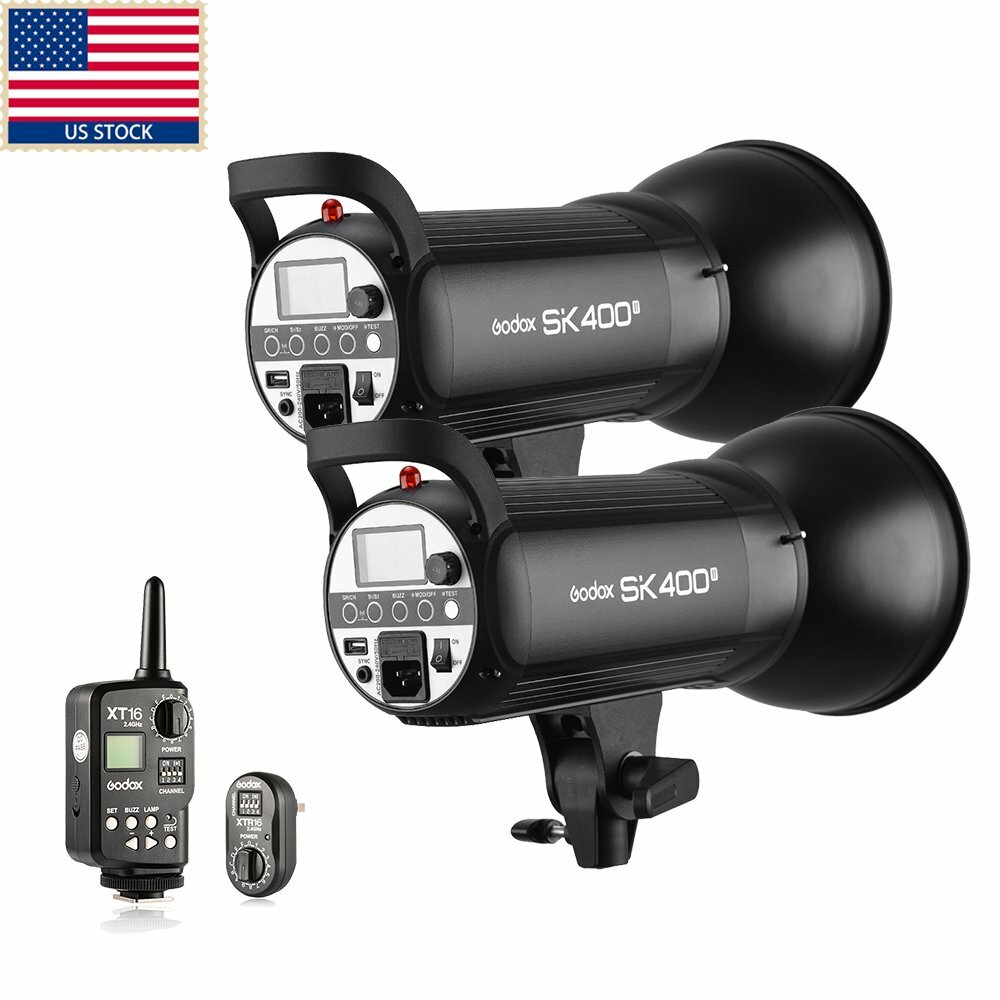 Godox 2x 400w SK400II Photography Studio Strobe Flash Light Kit Set For Wedding