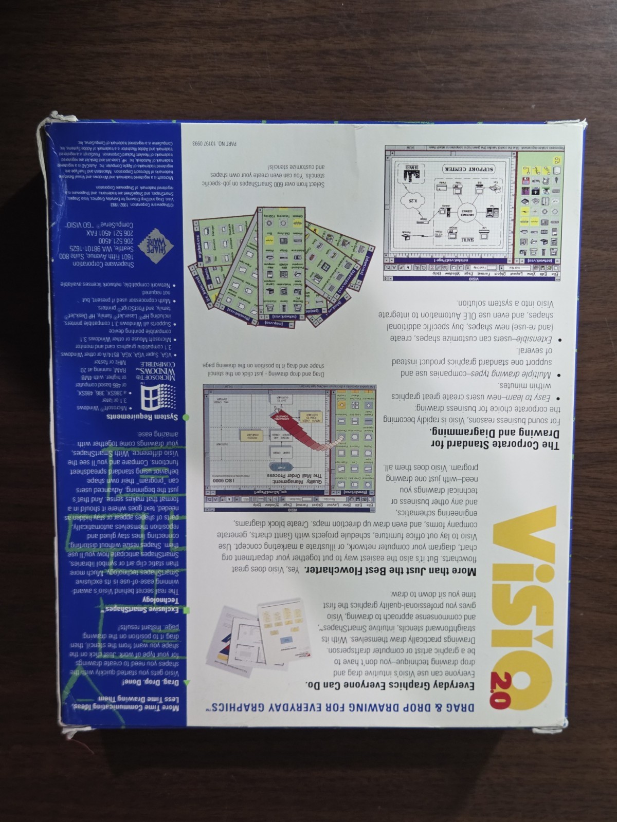 ShapeWare Visio 2.0 Drag & Drop Drawing For Everyday Graphics Windows 3.1