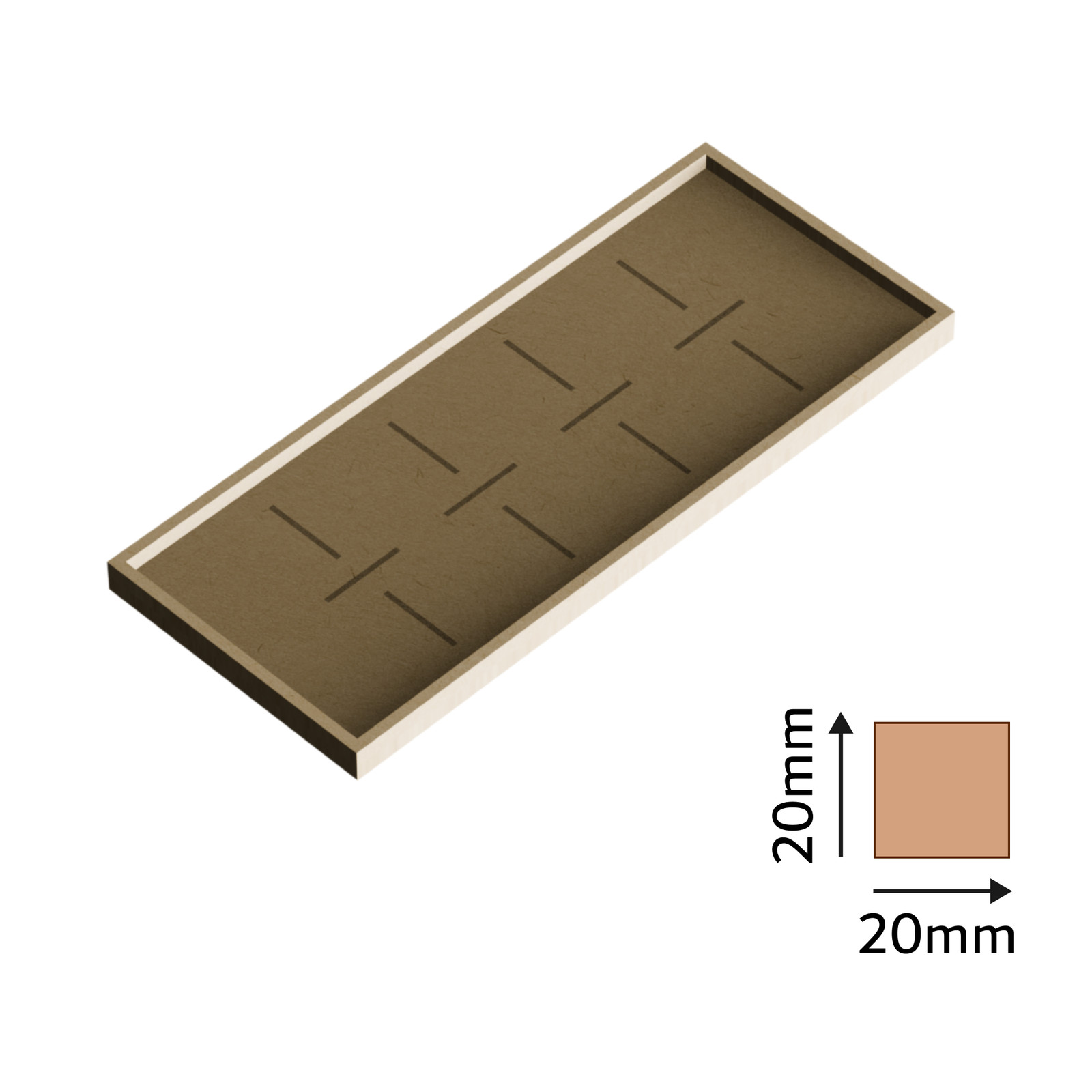 20mm x 20mm Infantry Movement Tray (Various Sizes Available)