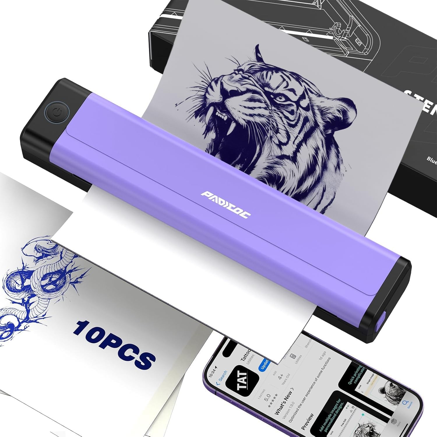 Padieoe Tattoo Stencil Printer 10Pcs - - Printer
