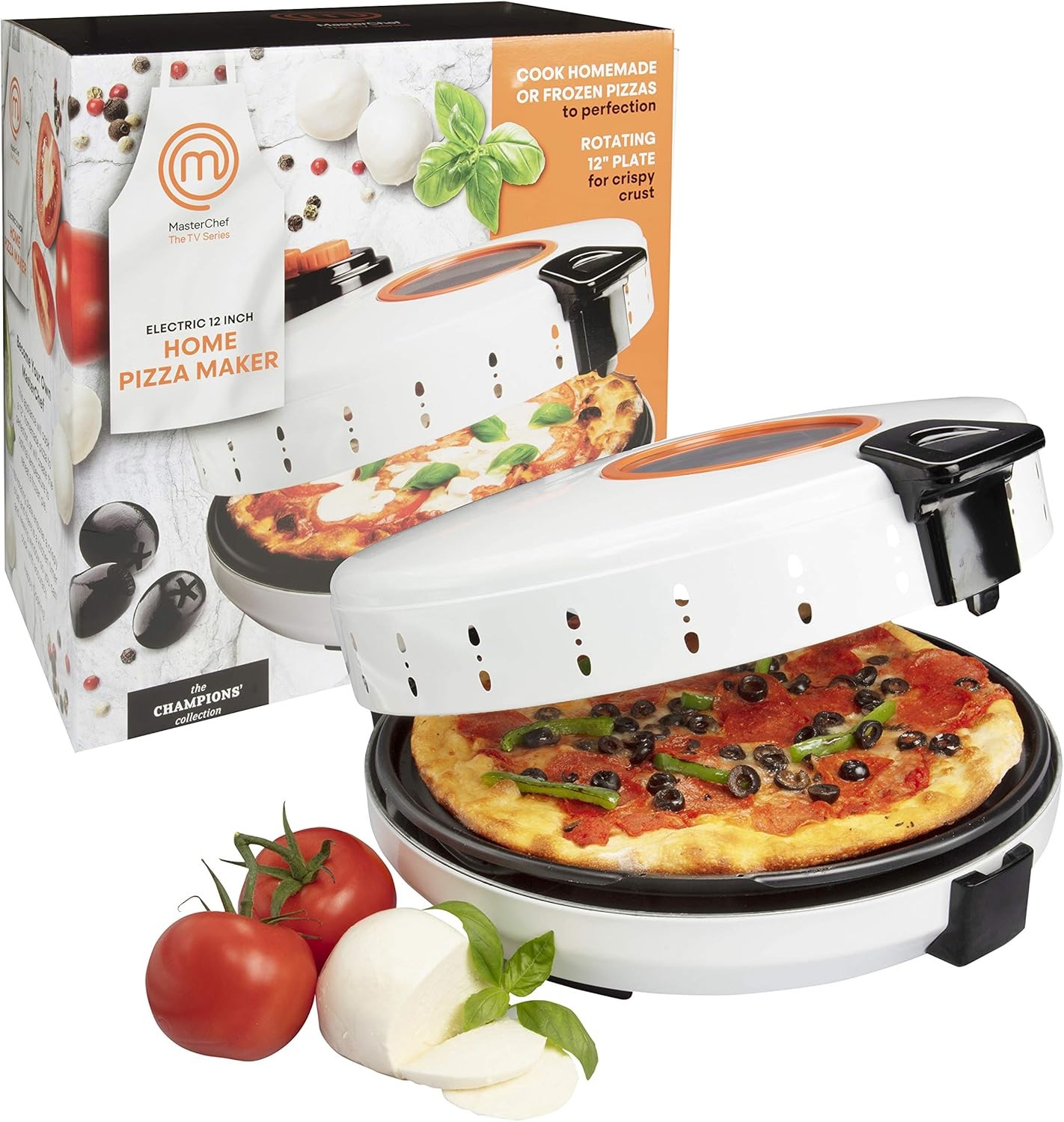 MasterChef Electric 12" Pizza Maker Cook Homemade Calzones, Quesadillas