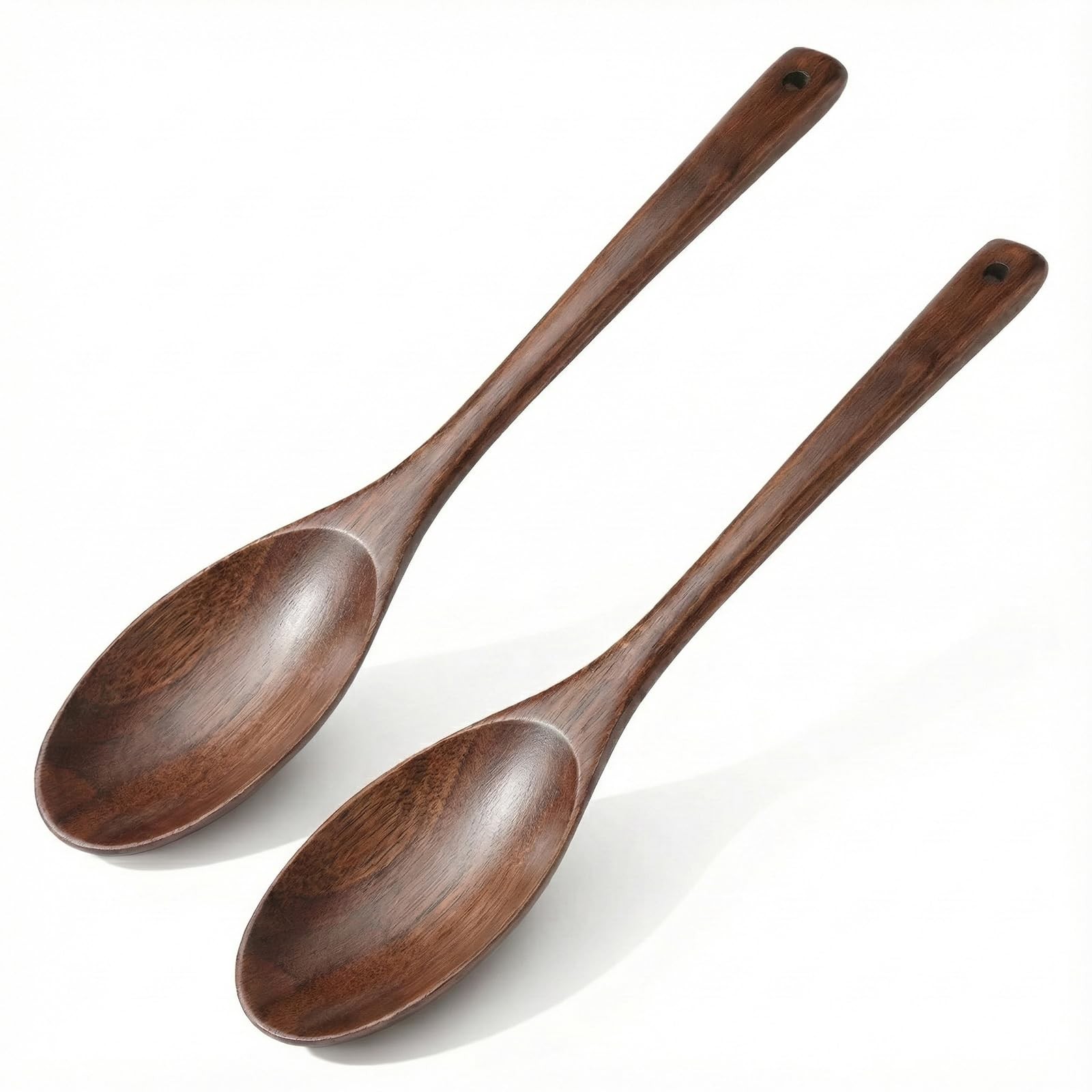 12 Inch Wooden Cooking Spoons, Long Handle Wooden Spoons, Heat Resistant, Lar...