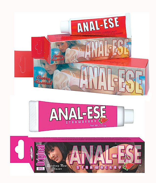 New Anal Ese Cherry or Strawberry Flavored Desensitizing Lubricant .5 & 1.5 oz