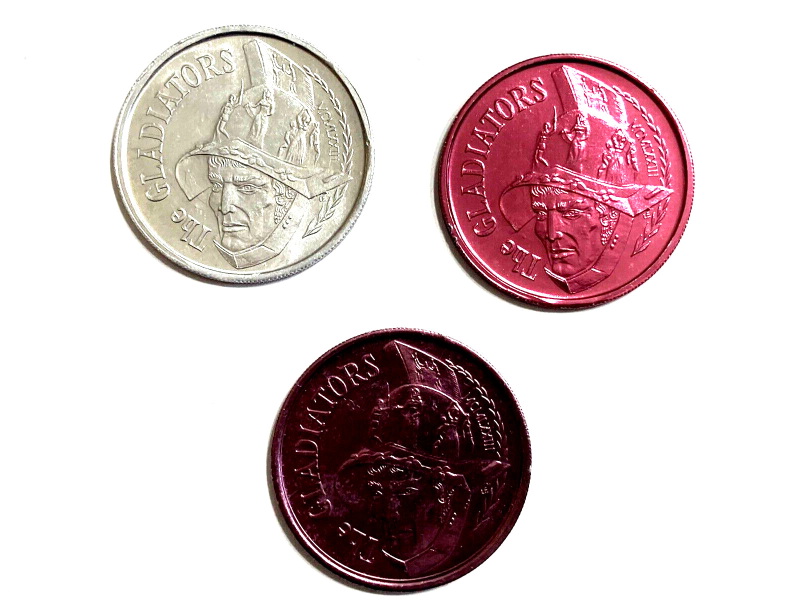 (3) The Gladiators Mardi Gras Aluminum Tokens