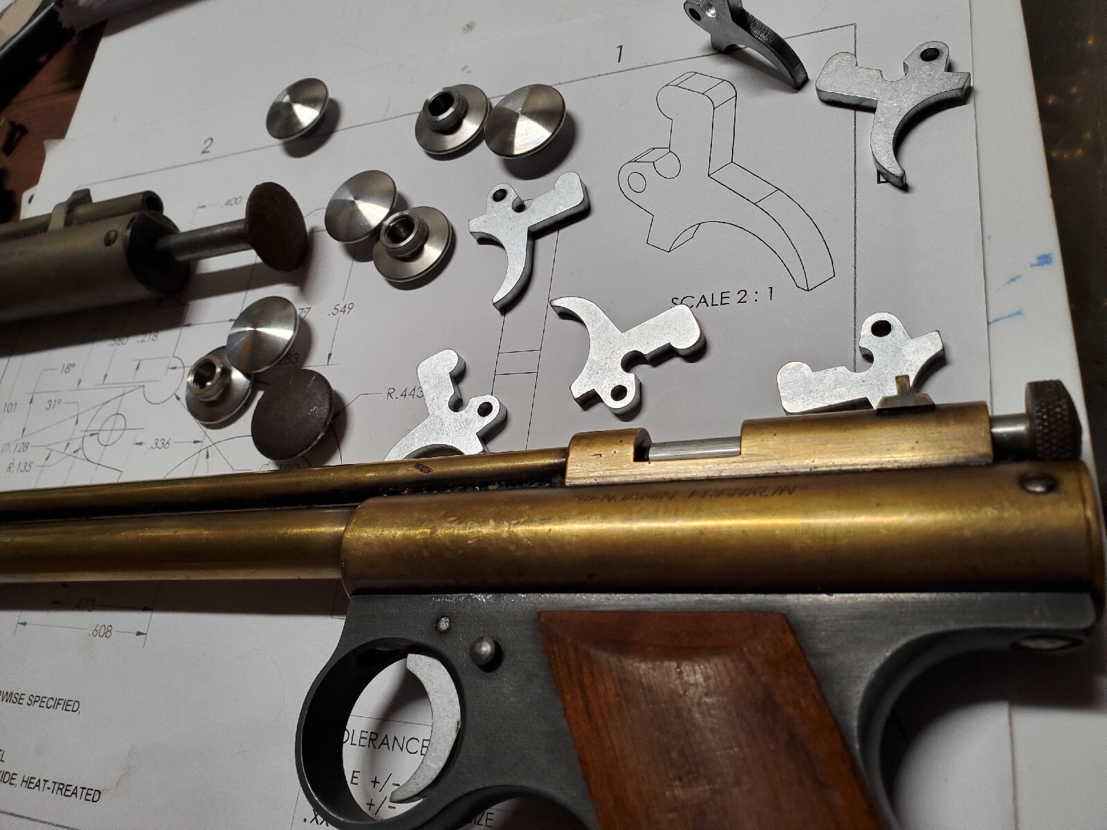 Benjamin 110,122,117,130,132,137 pistol steel trigger