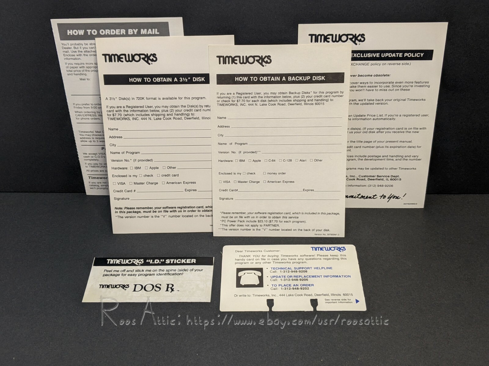 Timeworks Dos Rx Utilities Program for IBM: User Guides Only / NO SOFTWARE