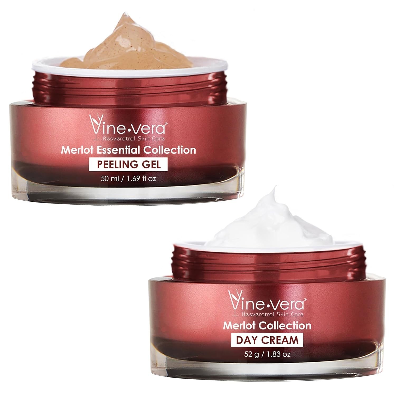 Vine Vera Merlot Day Cream and Peeling Gel Set  - Anti Aging Skin Care