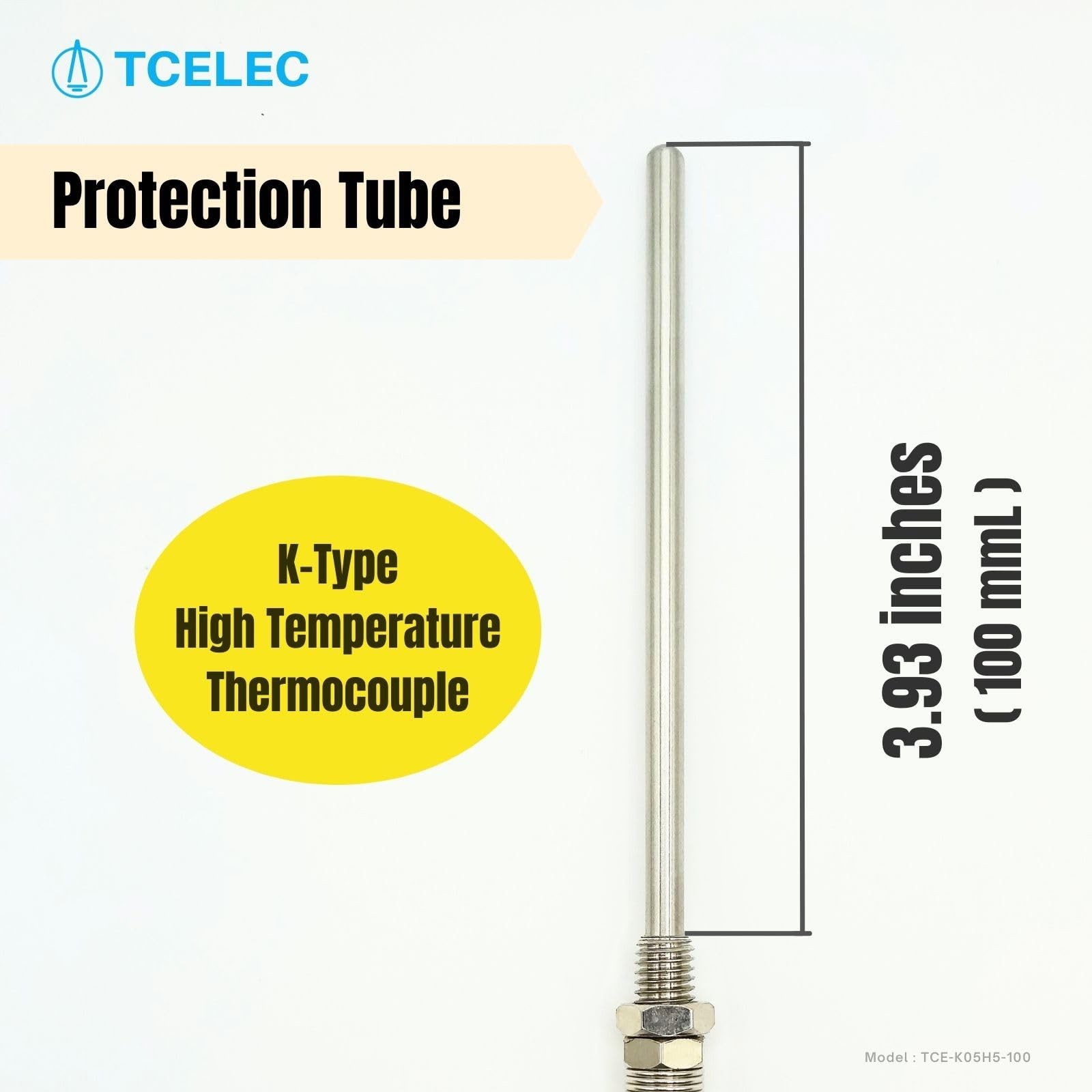 K-Type Thermocouple Sensor Probe with M8 Screw Miniature Connector 77-1472F